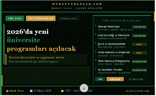 2026'da yeni üniversite programları açılacak