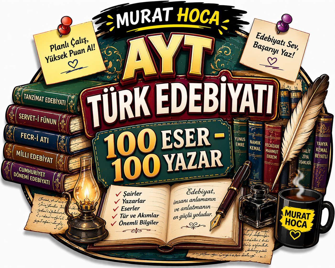 AYT EDEBİYAT: 100 ESER - 100 YAZAR