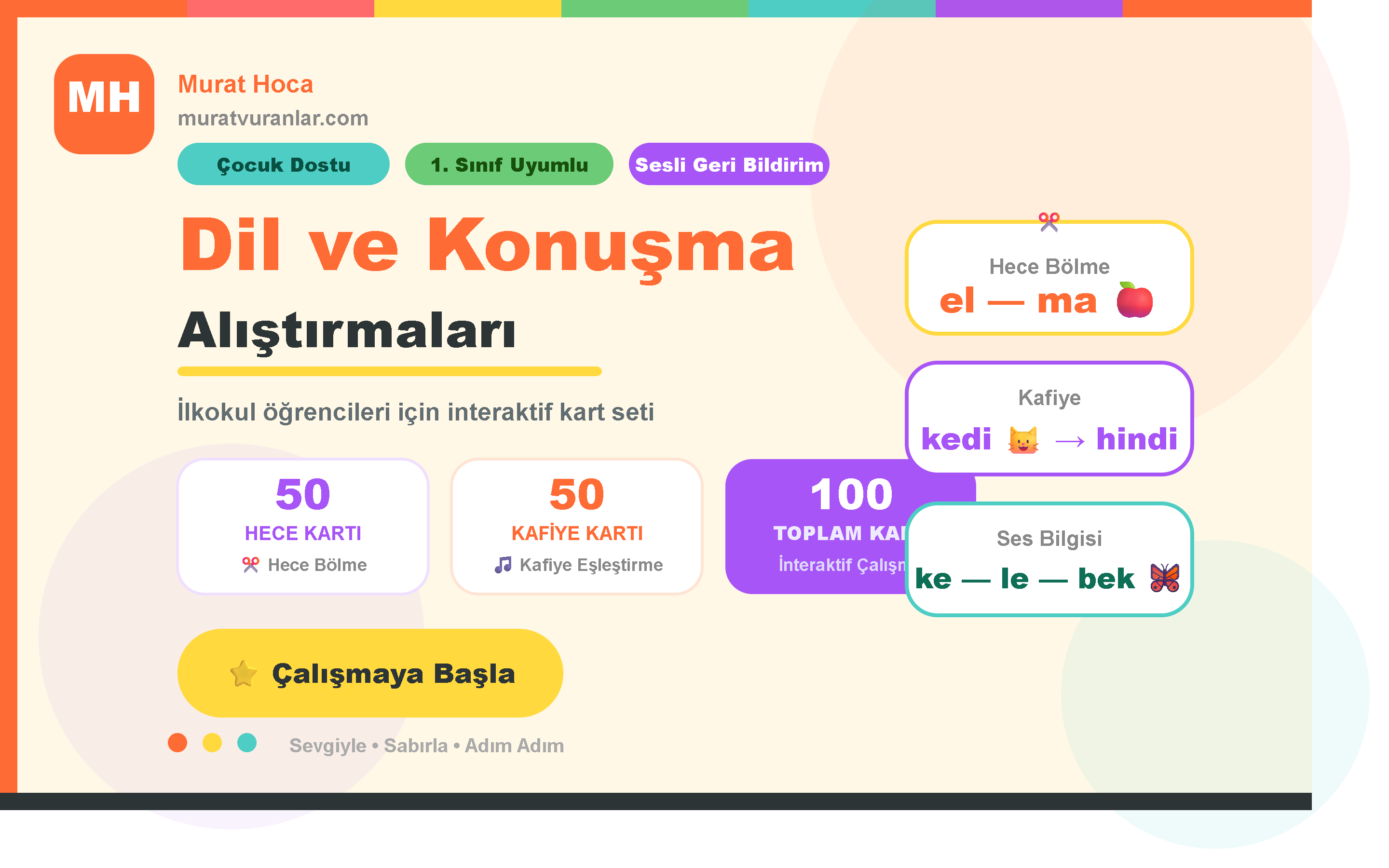 Dil ve Konuşma Alıştırmaları – Hece Bölme & Kafiye Kartları