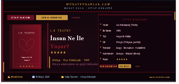 İnsan Ne İle Yaşar? — Tolstoy'dan Sevgi, Merhamet ve İnsanlığın Özüne Yolculuk
