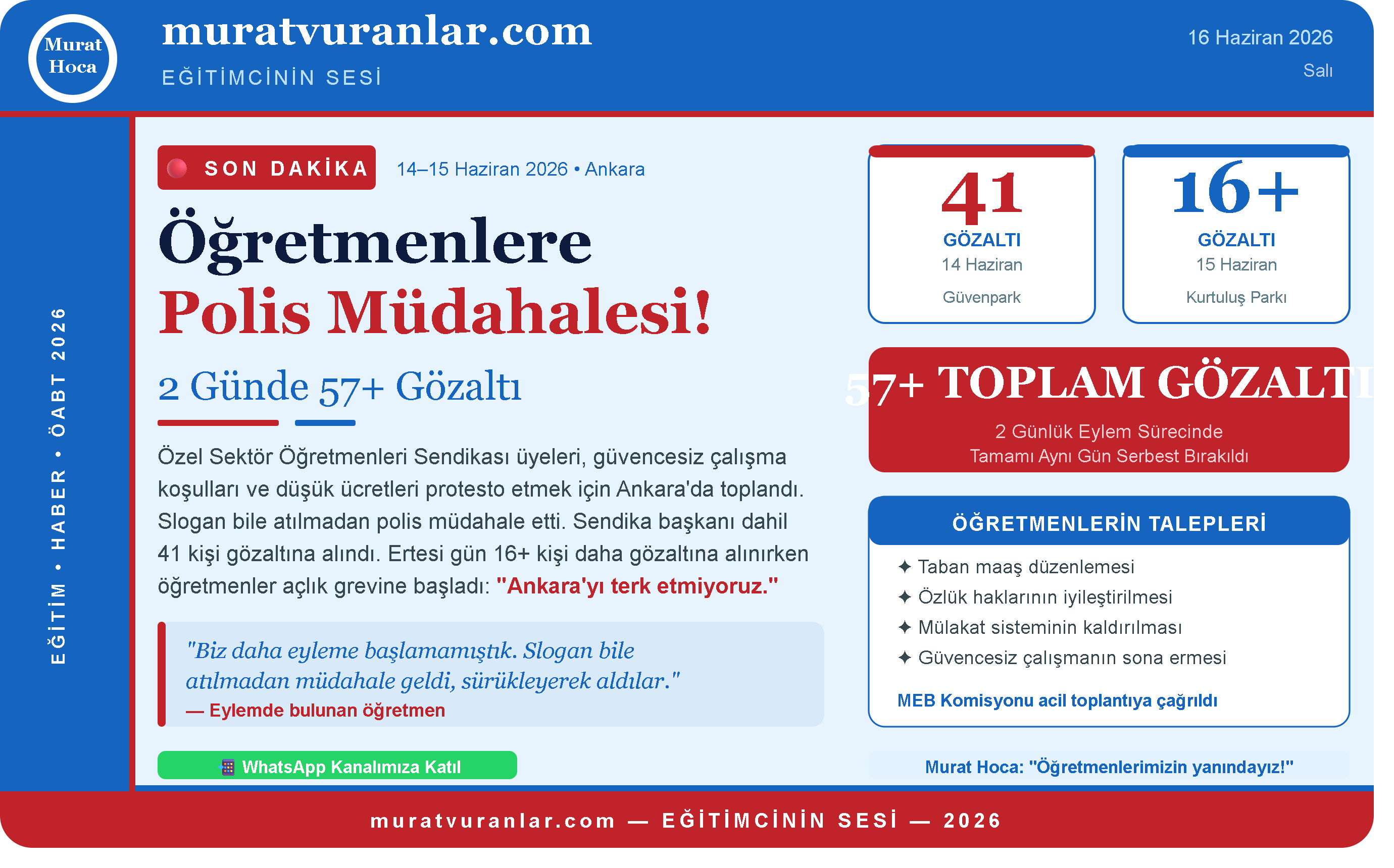 Ankara'da Öğretmenlere Polis Müdahalesi: İki Günde 57'den Fazla Gözaltı