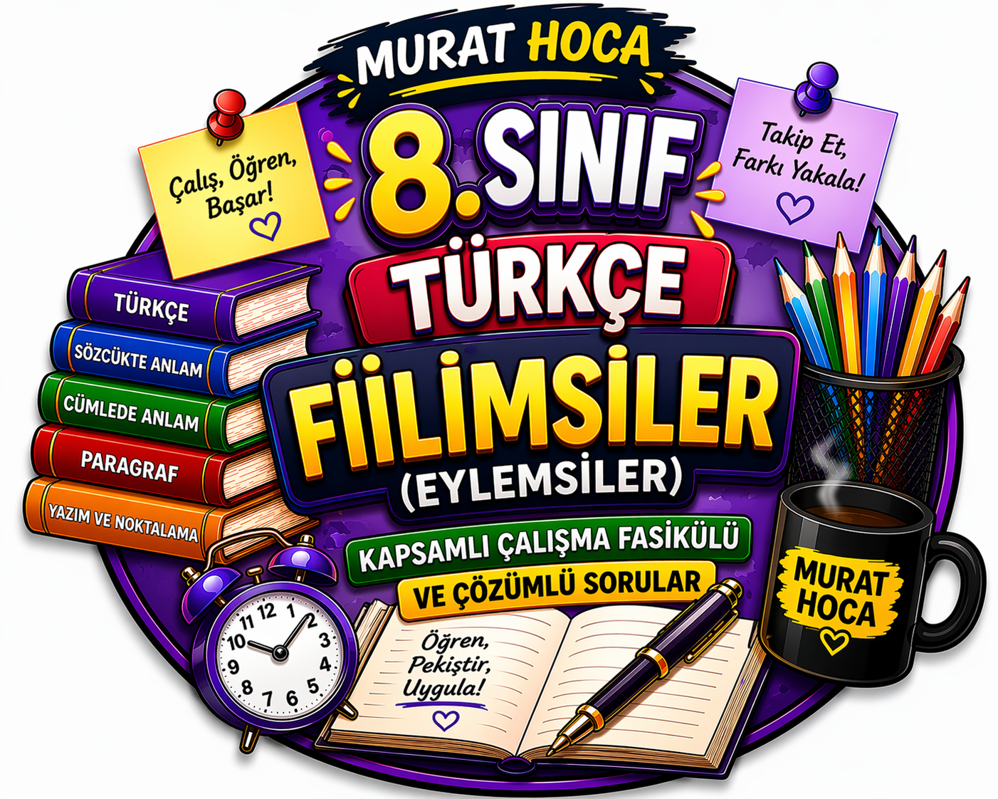 8. Sınıf Türkçe Fiilimsiler (Eylemsiler) Kapsamlı Çalışma Fasikülü ve Çözümlü Sorular