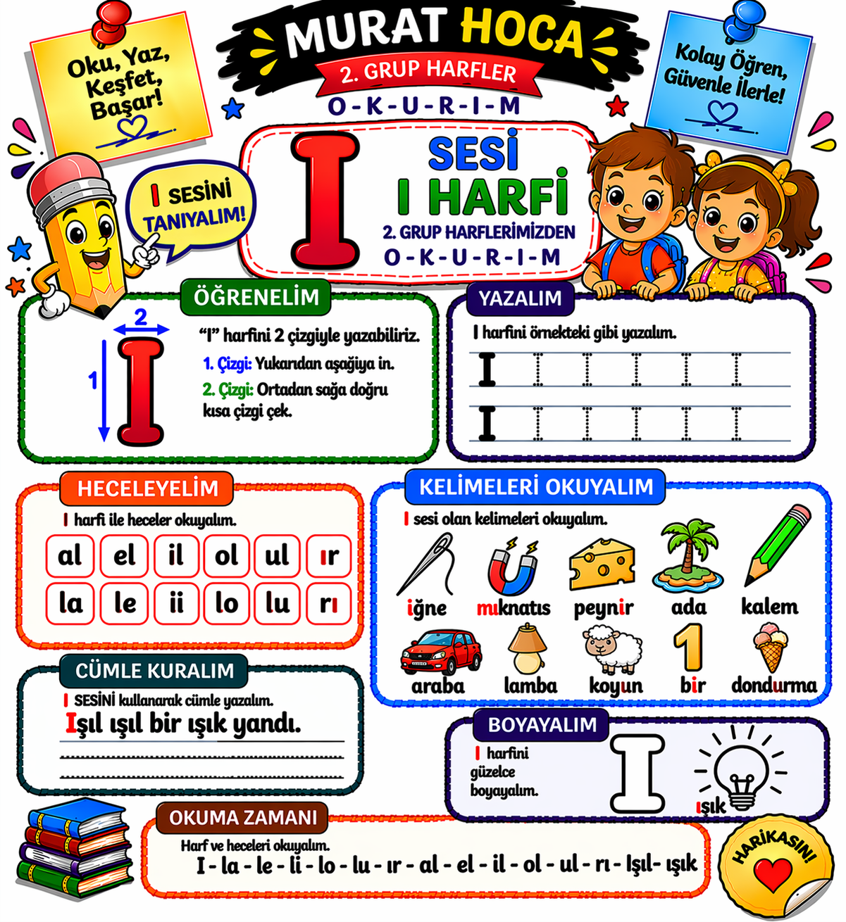 1. Sınıf Türkçe Okuma -Yazma İ Sesi Öğrenme Fasikülü -