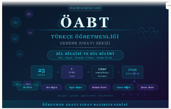 Türkçe Öğretmenliği ÖABT: Dil Bilgisi ve Dil Bilimi Analizli Deneme Sınavı